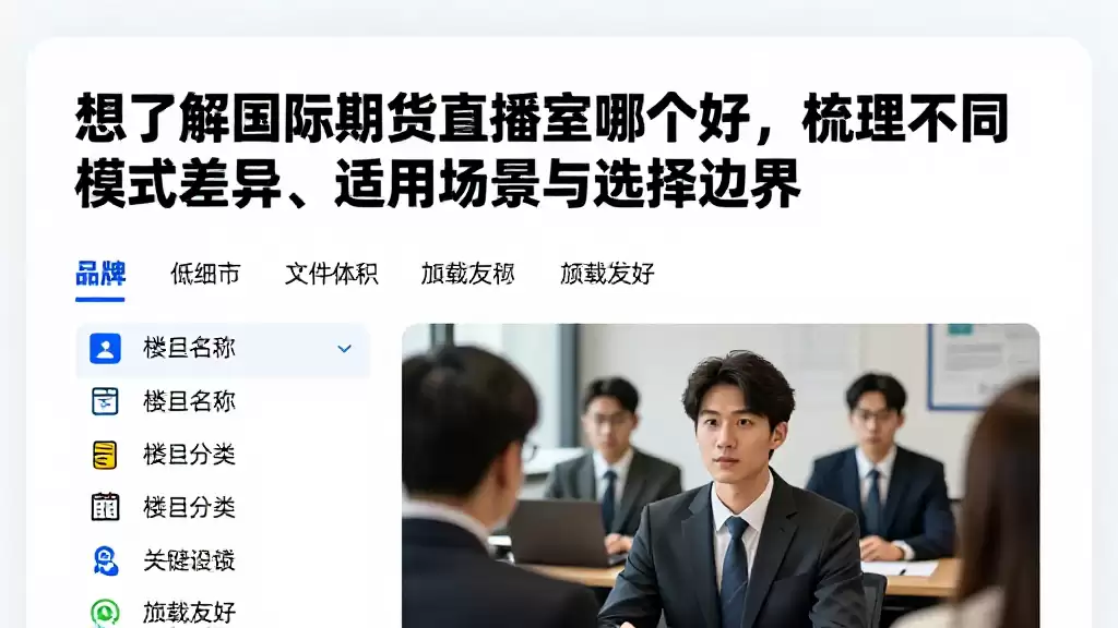 想了解国际期货直播室哪个好，梳理不同模式差异、适用场景与选择边界
