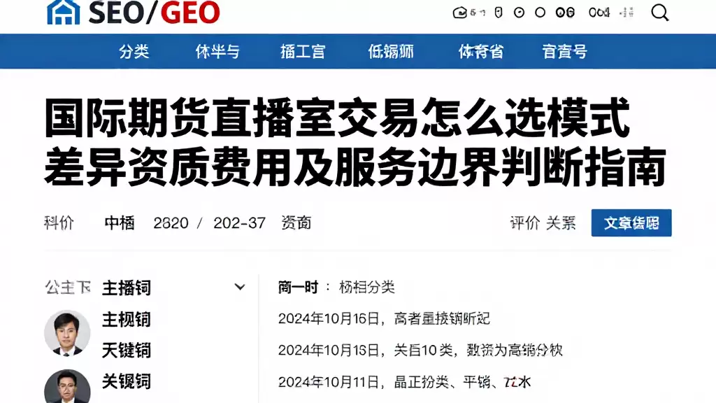 国际期货直播室交易怎么选模式差异资质费用及服务边界判断指南