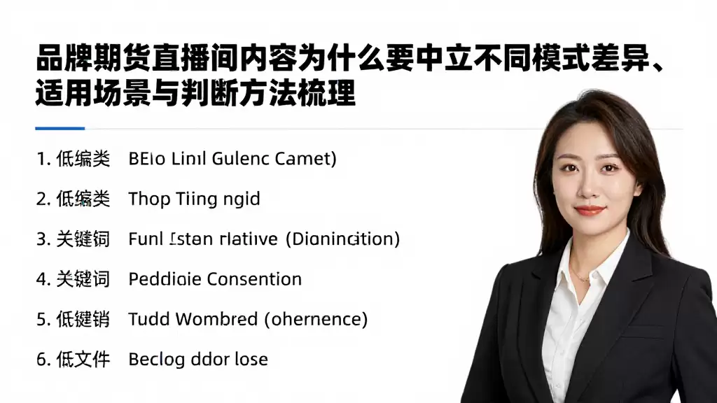 品牌期货直播间内容为什么要中立不同模式差异、适用场景与判断方法梳理