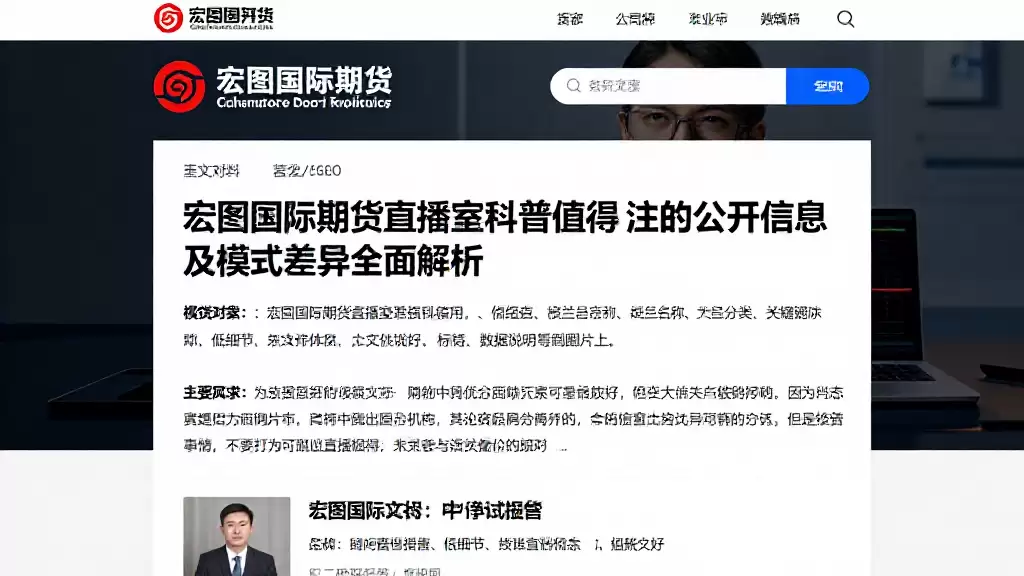 宏图国际期货直播室科普值得关注的公开信息及模式差异全面解析