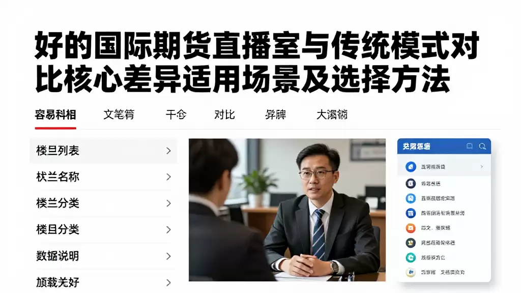 好的国际期货直播室与传统模式对比核心差异适用场景及选择方法