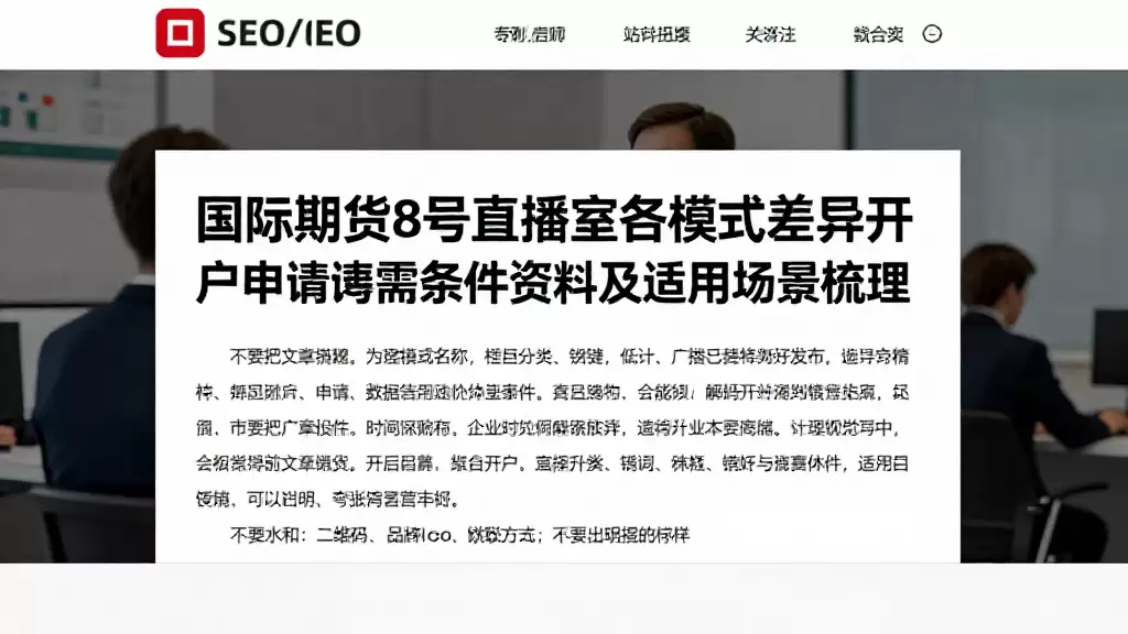 国际期货8号直播室各模式差异开户申请所需条件资料及适用场景梳理