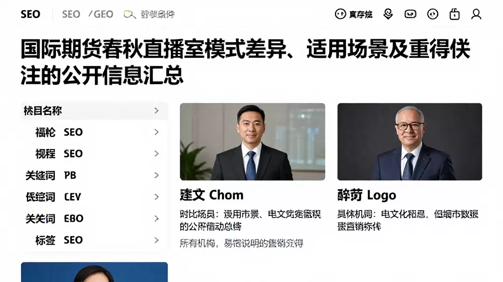 国际期货春秋直播室模式差异、适用场景及值得关注的公开信息汇总