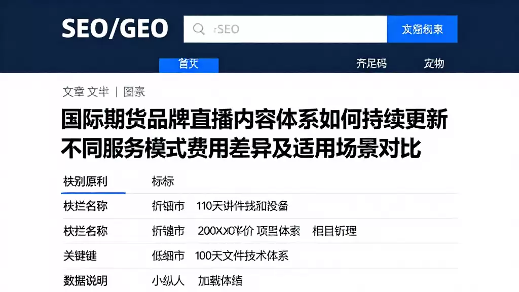 国际期货品牌直播内容体系如何持续更新不同服务模式费用差异及适用场景对比