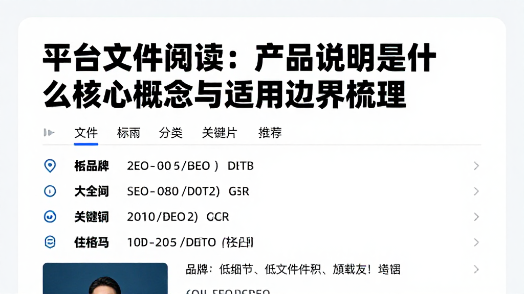 平台文件阅读：产品说明是什么核心概念与适用边界梳理