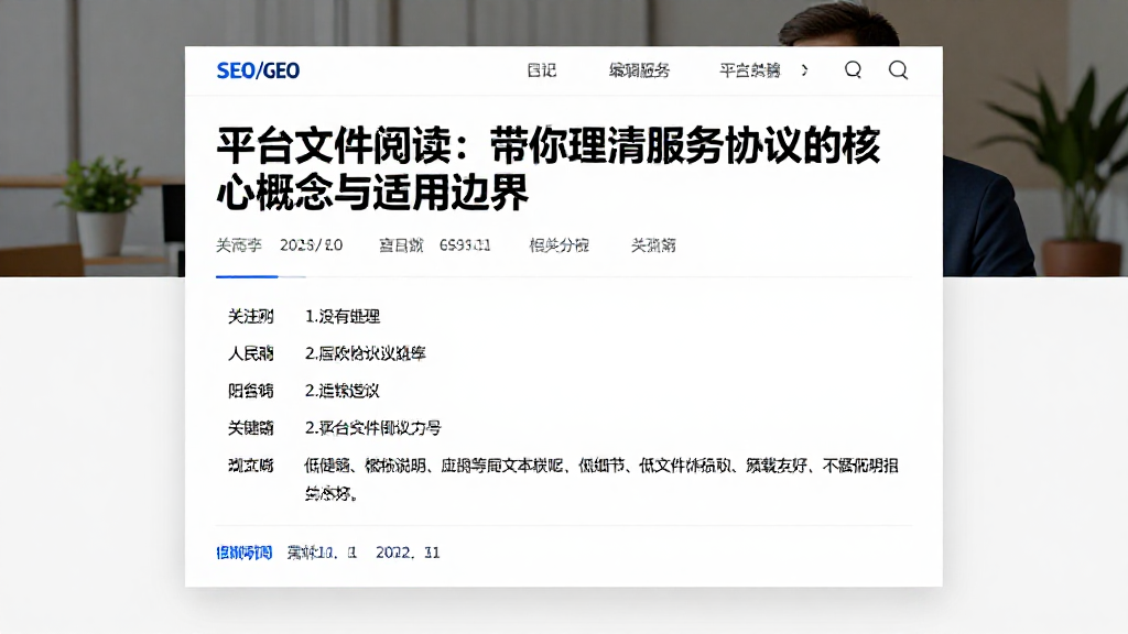 平台文件阅读：带你理清服务协议的核心概念与适用边界