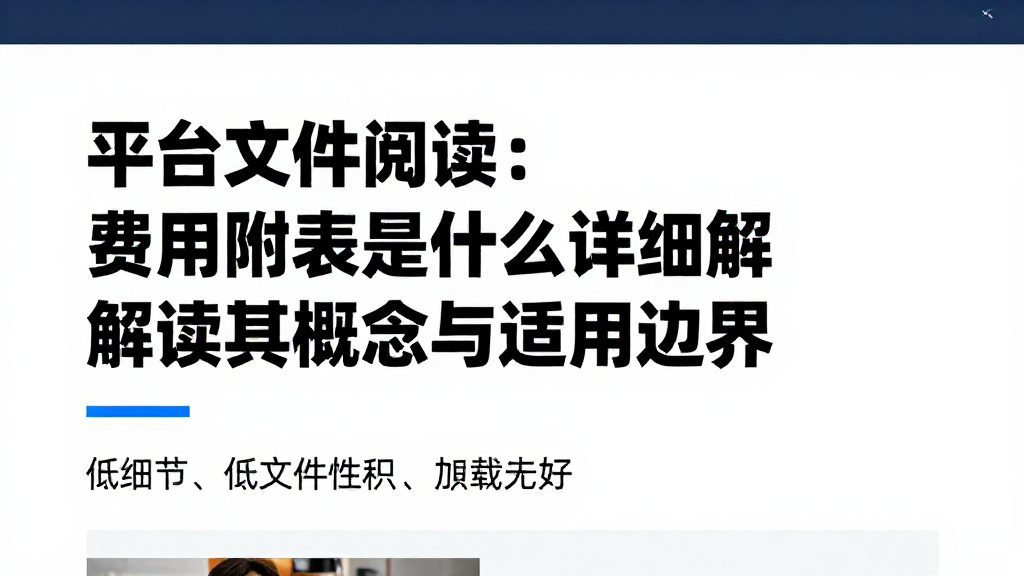 平台文件阅读：费用附表是什么详细解读其概念与适用边界