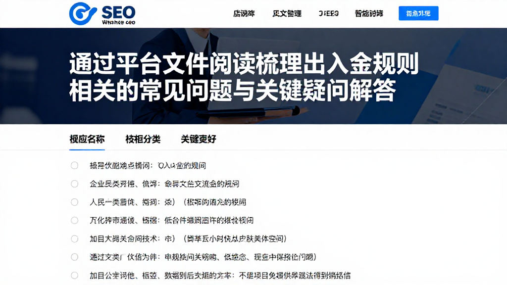 通过平台文件阅读梳理出入金规则相关的常见问题与关键疑问解答