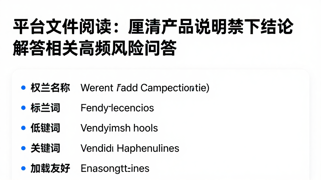 平台文件阅读：厘清产品说明禁下结论解答相关高频风险问答