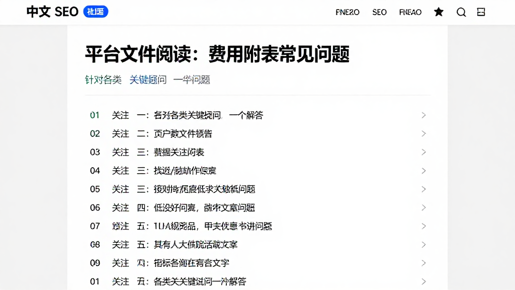 平台文件阅读：费用附表常见问题针对各类关键疑问逐一解答