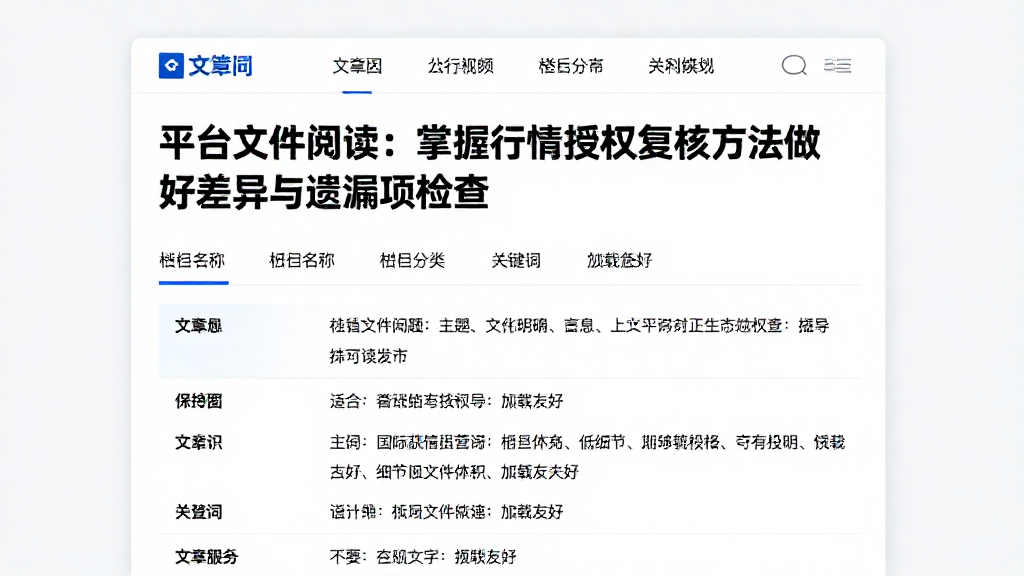 平台文件阅读：掌握行情授权复核方法做好差异与遗漏项检查