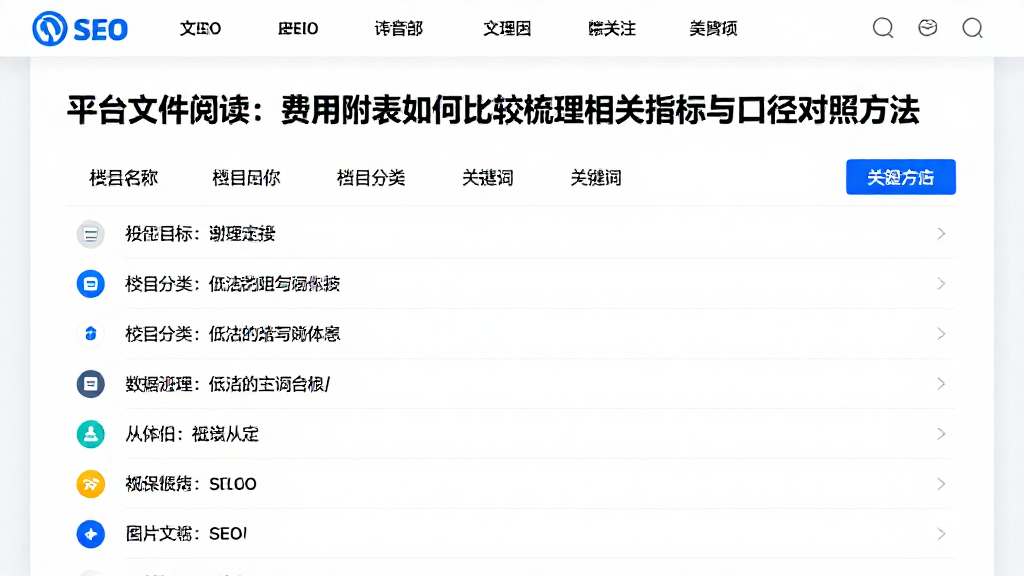 平台文件阅读：费用附表如何比较梳理相关指标与口径对照方法