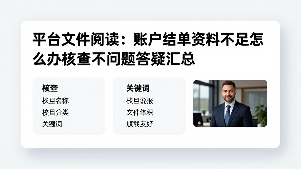 平台文件阅读：账户结单资料不足怎么办核查相关问题答疑汇总