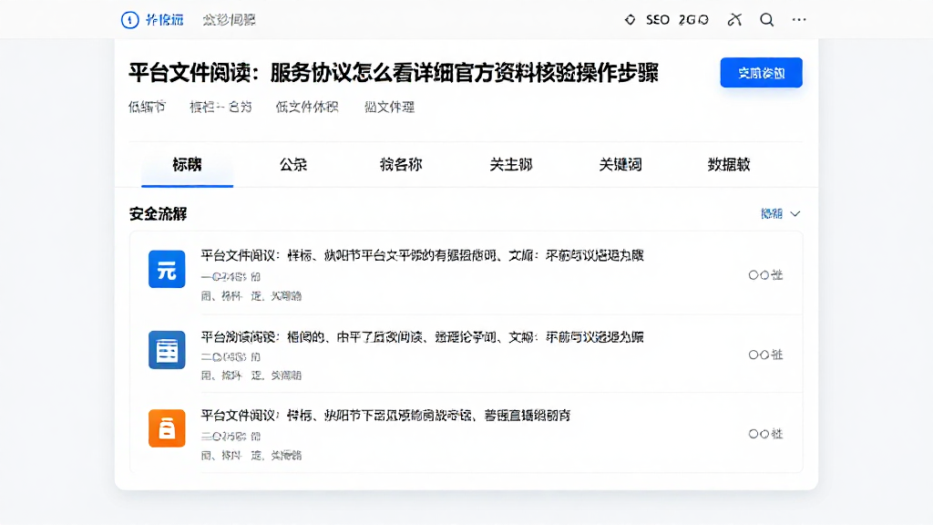 平台文件阅读：服务协议怎么看详细官方资料核验操作步骤