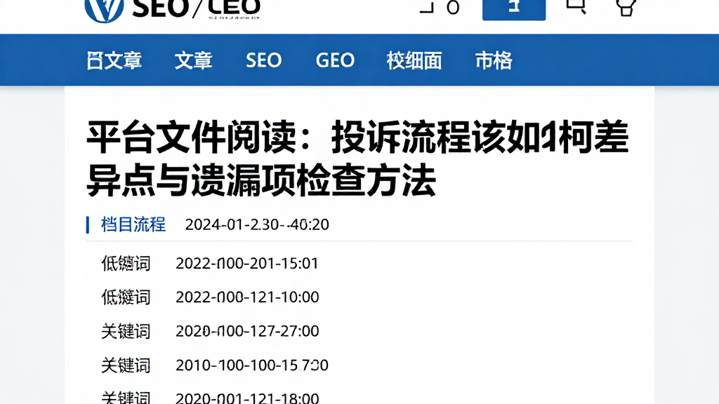 平台文件阅读：投诉流程该如何复核差异点与遗漏项检查方法