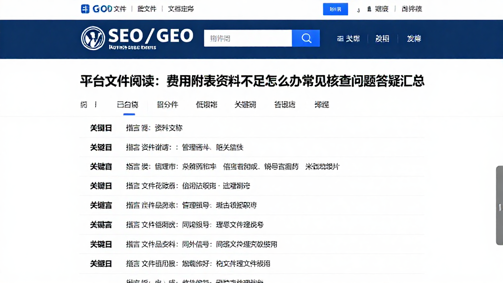 平台文件阅读：费用附表资料不足怎么办常见核查问题答疑汇总