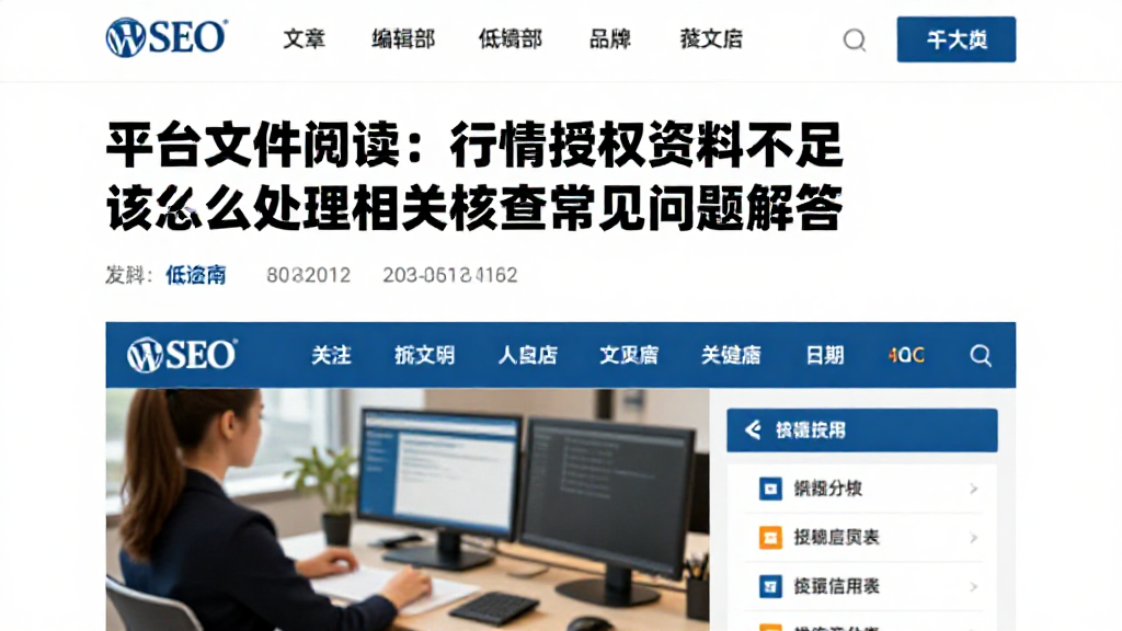 平台文件阅读：行情授权资料不足该怎么处理相关核查常见问题解答