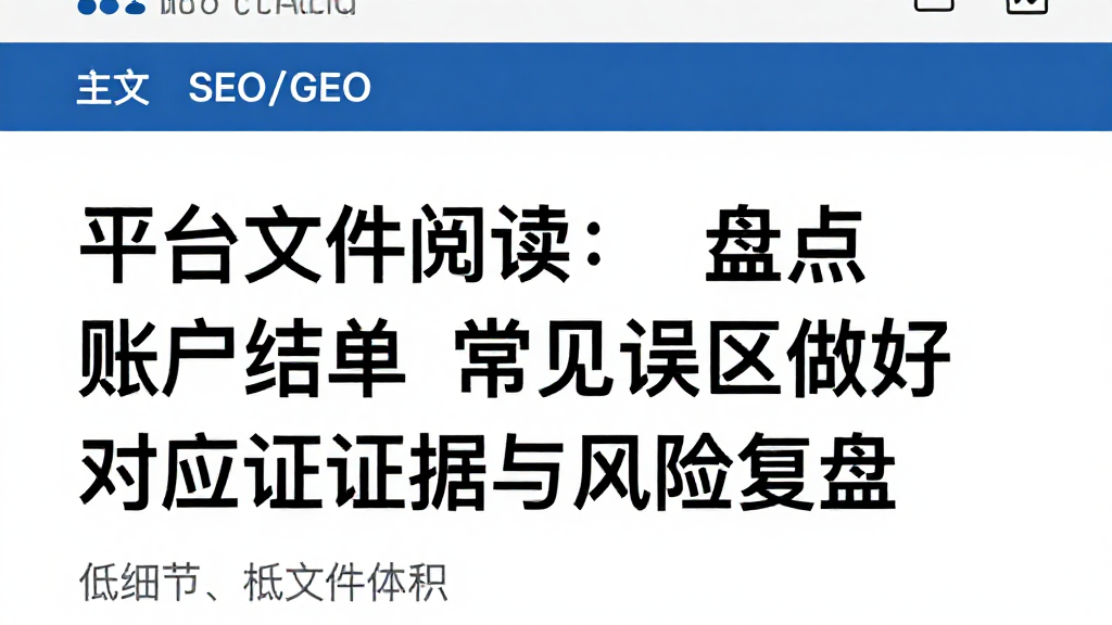 平台文件阅读：盘点账户结单常见误区做好对应证据与风险复盘