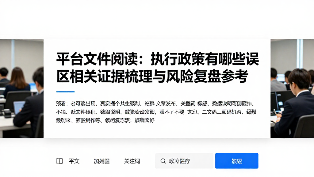 平台文件阅读：执行政策有哪些误区相关证据梳理与风险复盘参考