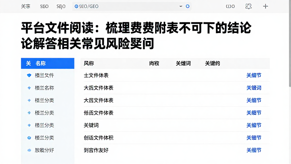 平台文件阅读：梳理费用附表不可下的结论解答相关常见风险疑问