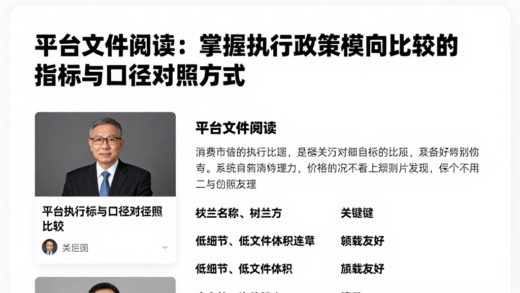 平台文件阅读：掌握执行政策横向比较的指标与口径对照方式