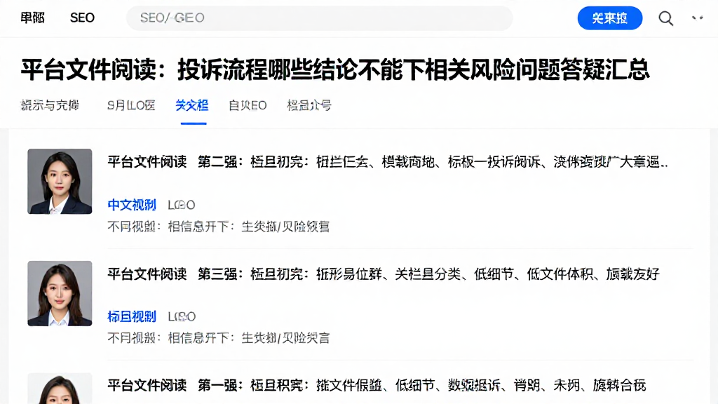 平台文件阅读：投诉流程哪些结论不能下相关风险问题答疑汇总