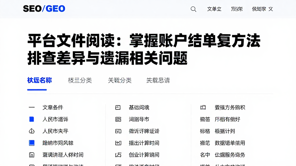 平台文件阅读：掌握账户结单复核方法排查差异与遗漏相关问题