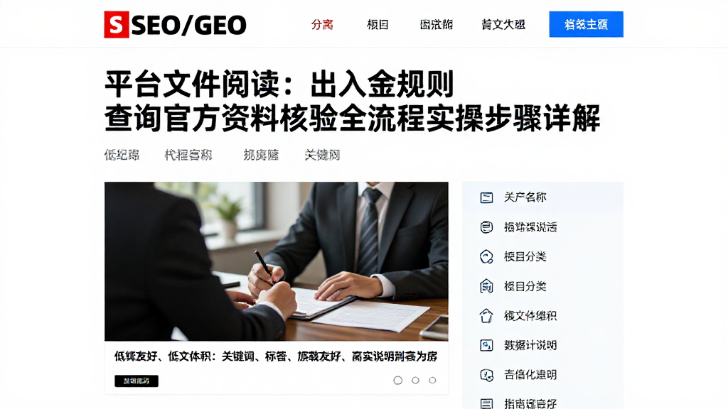 平台文件阅读：出入金规则查阅官方资料核验全流程实操步骤详解