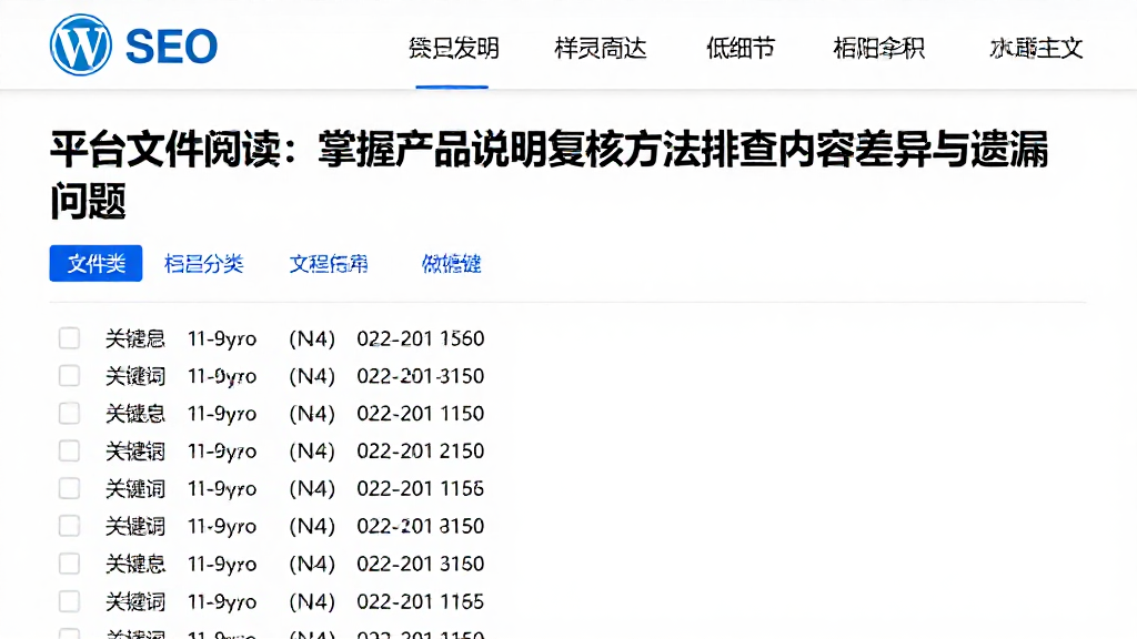 平台文件阅读：掌握产品说明复核方法排查内容差异与遗漏问题