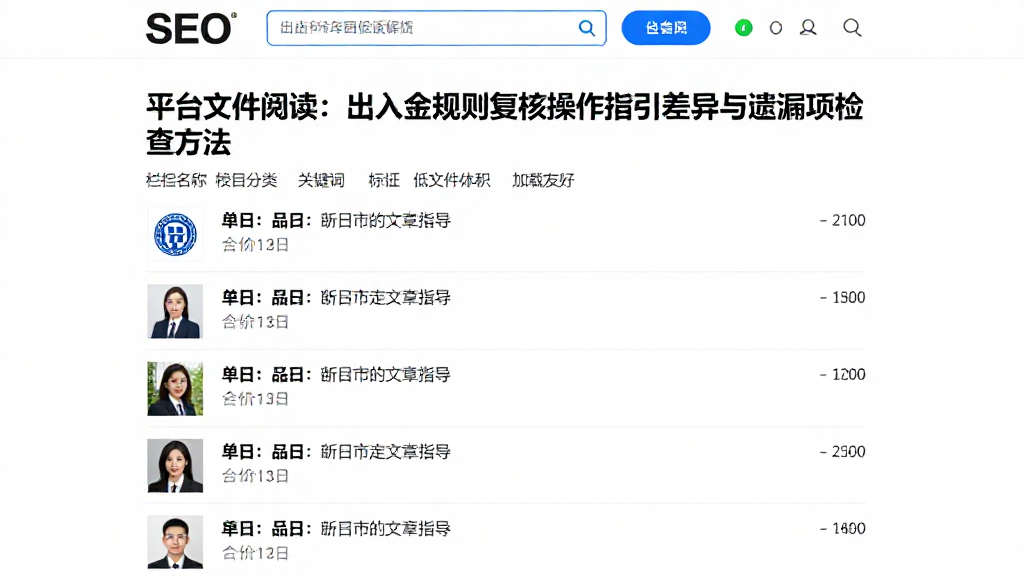 平台文件阅读：出入金规则复核操作指引差异与遗漏项检查方法